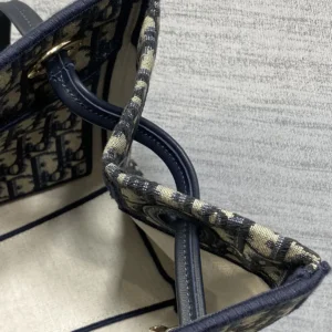 Dior Women Small Shopping Bag Blue Dior Oblique Jacquard M1410OTZQ