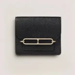 Hermes Women Roulis Slim Wallet-Black H082213CP89