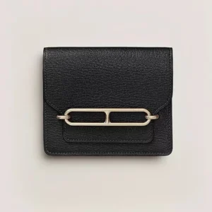 Hermes Women Roulis Slim Wallet-Black H082213CP89