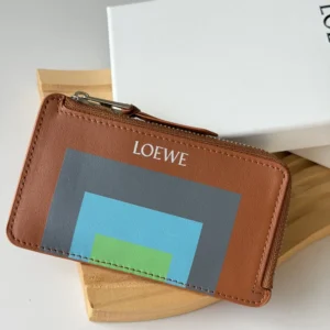 Loewe Unisex Coin Cardholder in Nappa Calfskin-Brown C643Z