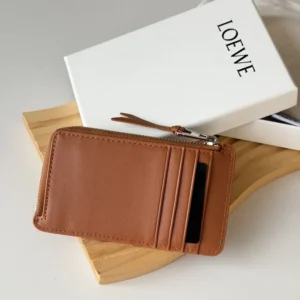Loewe Unisex Coin Cardholder in Nappa Calfskin-Brown C643Z