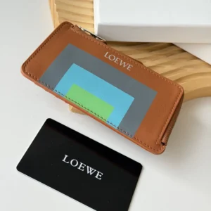 Loewe Unisex Coin Cardholder in Nappa Calfskin-Brown C643Z