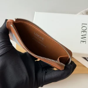 Loewe Unisex Coin Cardholder in Nappa Calfskin-Brown C643Z
