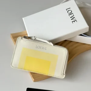Loewe Unisex Coin Cardholder in Nappa Calfskin-White C643Z