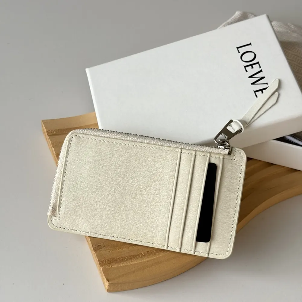 Loewe Unisex Coin Cardholder in Nappa Calfskin-White C643Z 5 Loewe Unisex Coin Cardholder in Nappa Calfskin-White C643Z