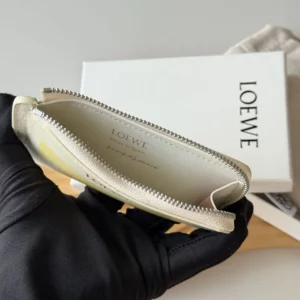 Loewe Unisex Coin Cardholder in Nappa Calfskin-White C643Z