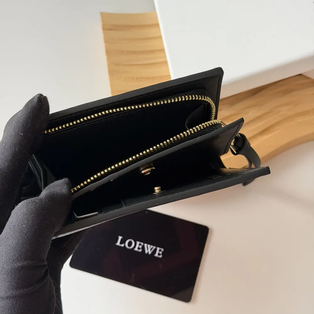 Loewe Unisex Compact Wallet in Nappa Calfskin-Black C643NC 10 Loewe Unisex Compact Wallet in Nappa Calfskin-Black C643NC