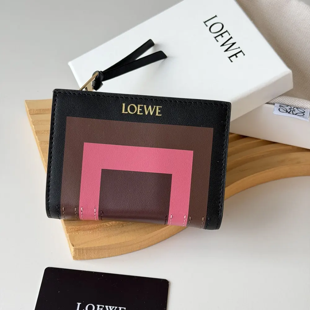 Loewe Unisex Compact Wallet in Nappa Calfskin-Black C643NC 2 Loewe Unisex Compact Wallet in Nappa Calfskin-Black C643NC