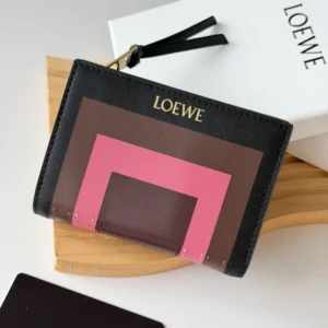 Loewe Unisex Compact Wallet in Nappa Calfskin-Black C643NC