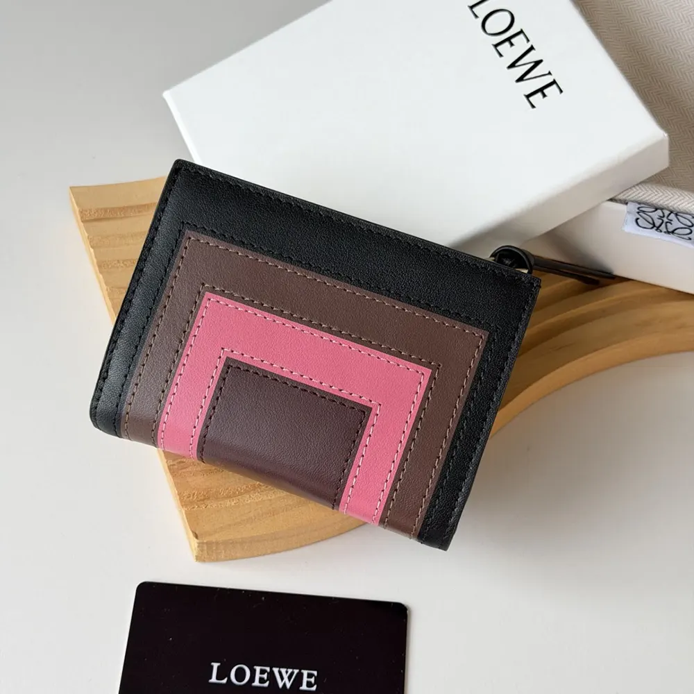Loewe Unisex Compact Wallet in Nappa Calfskin-Black C643NC 3 Loewe Unisex Compact Wallet in Nappa Calfskin-Black C643NC