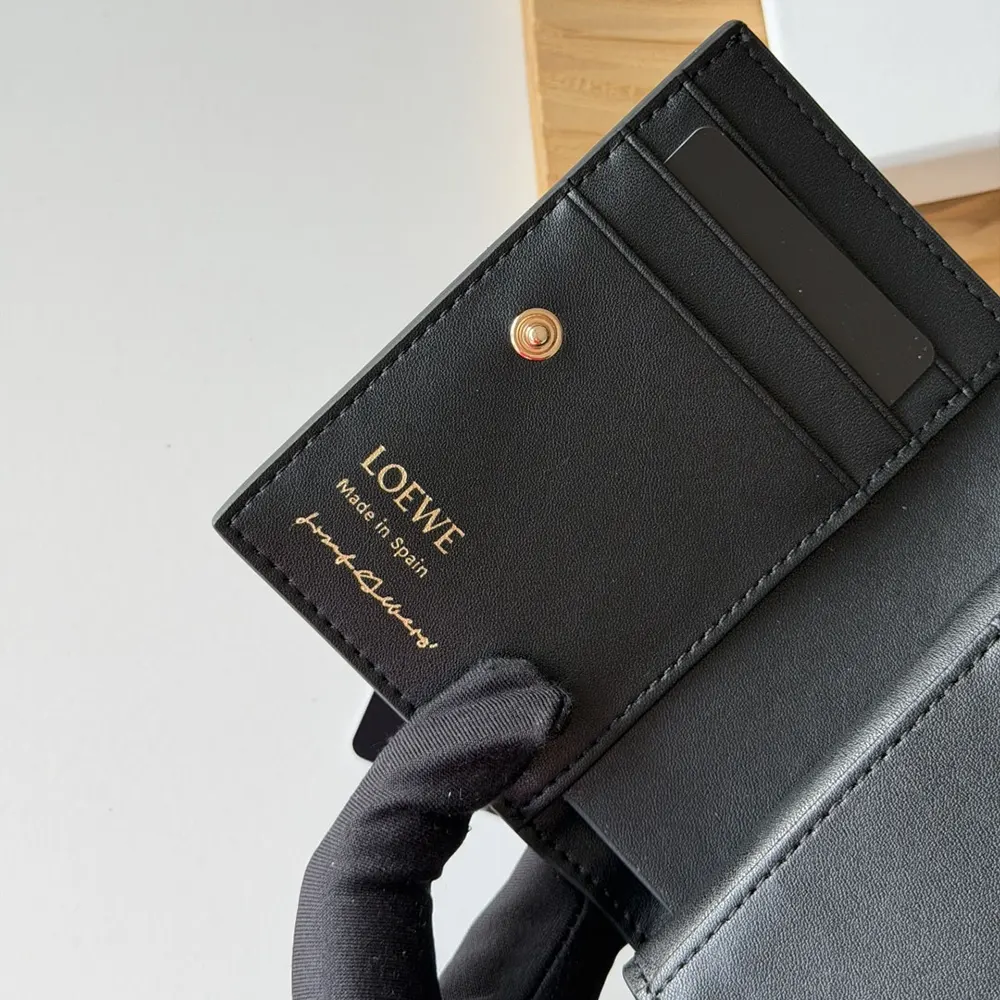 Loewe Unisex Compact Wallet in Nappa Calfskin-Black C643NC 8 Loewe Unisex Compact Wallet in Nappa Calfskin-Black C643NC