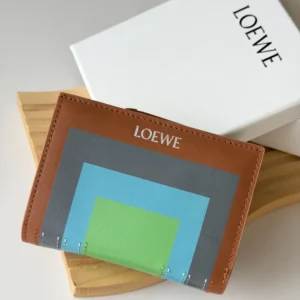 Loewe Unisex Compact Wallet in Nappa Calfskin-Brown C643Z40XA7