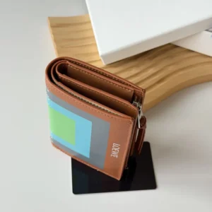 Loewe Unisex Compact Wallet in Nappa Calfskin-Brown C643Z40XA7