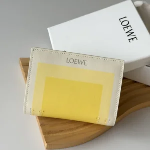 Loewe Unisex Compact Wallet in Nappa Calfskin-White C643NC