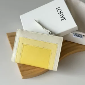 Loewe Unisex Compact Wallet in Nappa Calfskin-White C643NC