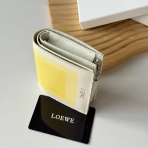 Loewe Unisex Compact Wallet in Nappa Calfskin-White C643NC