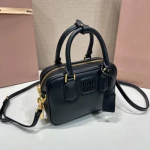 Miu Miu Women Arcadie Leather Bag-Black 5BB123ACR3