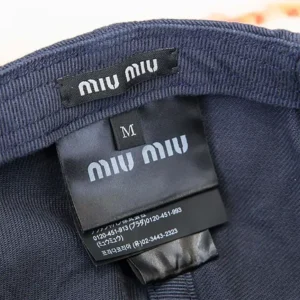 Miu Miu Women Denim Baseball Cap-Blue/Red 5HC369