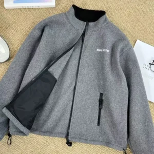 Miu Miu Women Fleece sweatshirt-Grey MJL04215V3F0031