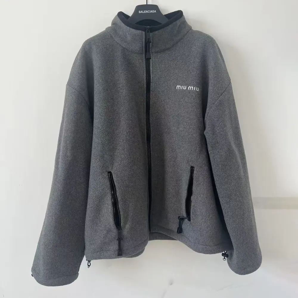 Miu Miu Women Fleece sweatshirt-Grey MJL04215V3F0031