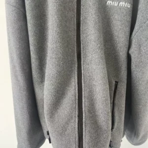 Miu Miu Women Fleece sweatshirt-Grey MJL04215V3F0031