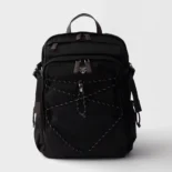 Prada Unisex Speedrock Re-Nylon And Leather Backpack-Black 2VZ122