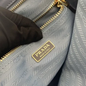 Prada Women Bonnie Large Leather Handbag-Light Blue 1BA433