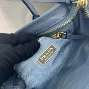 Prada Women Bonnie Leather Mini Handbag-Light Blue 1BA486