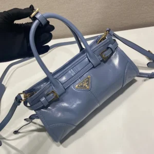 Prada Women Bonnie Leather Mini Handbag-Light Blue 1BA486