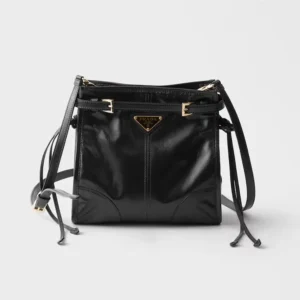 Prada Women Bonnie Leather Mini Shoulder Bag-Black 1BH229