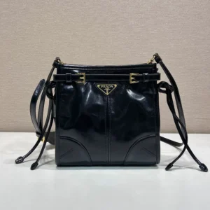 Prada Women Bonnie Leather Mini Shoulder Bag-Black 1BH229