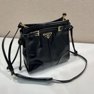 Prada Women Bonnie Leather Mini Shoulder Bag-Black 1BH229