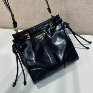 Prada Women Bonnie Leather Mini Shoulder Bag-Black 1BH229