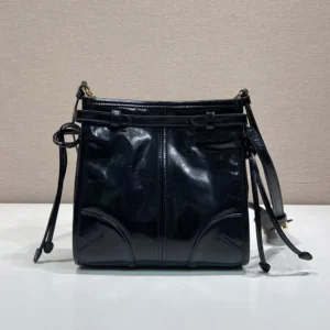 Prada Women Bonnie Leather Mini Shoulder Bag-Black 1BH229