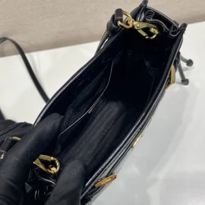 Prada Women Bonnie Leather Mini Shoulder Bag-Black 1BH229