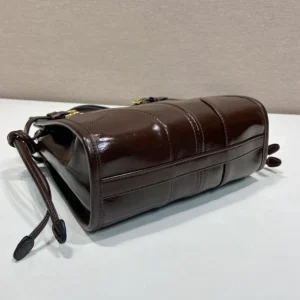 Prada Women Bonnie Leather Mini Shoulder Bag-Dark Brown 1BH229