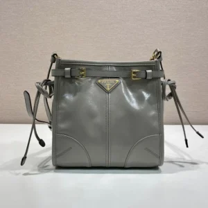 Prada Women Bonnie Leather Mini Shoulder Bag-Gray 1BH229