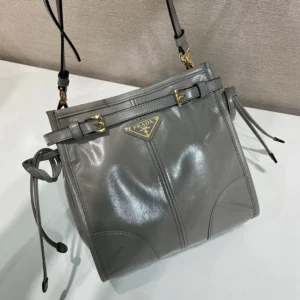 Prada Women Bonnie Leather Mini Shoulder Bag-Gray 1BH229