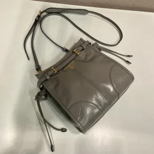 Prada Women Bonnie Leather Mini Shoulder Bag-Gray 1BH229