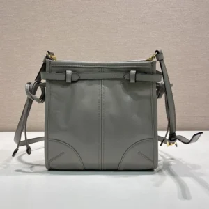 Prada Women Bonnie Leather Mini Shoulder Bag-Gray 1BH229