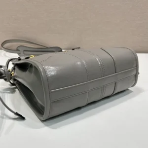 Prada Women Bonnie Leather Mini Shoulder Bag-Gray 1BH229