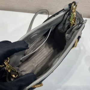 Prada Women Bonnie Leather Mini Shoulder Bag-Gray 1BH229