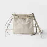 Prada Women Bonnie Leather Mini Shoulder Bag-White 1BH229