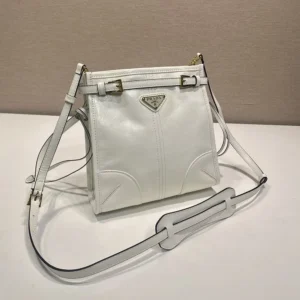 Prada Women Bonnie Leather Mini Shoulder Bag-White 1BH229