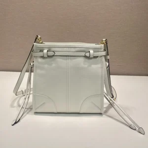 Prada Women Bonnie Leather Mini Shoulder Bag-White 1BH229