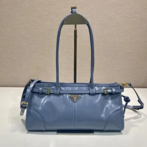 Prada Women Bonnie Medium Leather Handbag-Light Blue 1BA426