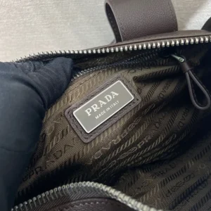 Prada Women Route Large Leather Top-Handle Bag-Cocoa Brown 1BB162