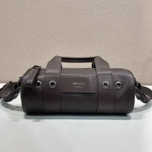 Prada Women Route Large Leather Top-Handle Bag-Cocoa Brown 1BB162