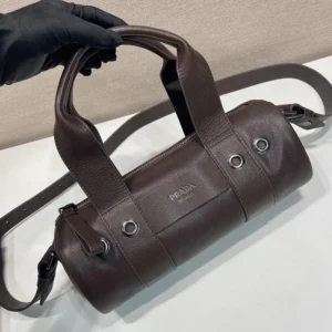 Prada Women Route Large Leather Top-Handle Bag-Cocoa Brown 1BB162