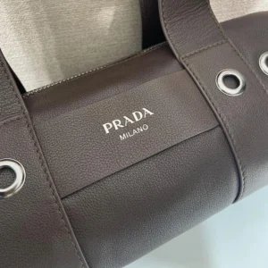 Prada Women Route Large Leather Top-Handle Bag-Cocoa Brown 1BB162